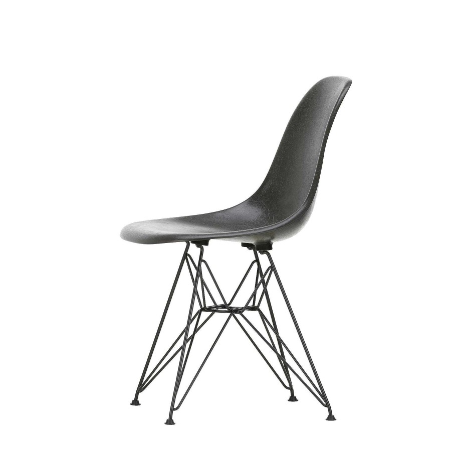 Vitra Chairs | Eames Fiberglass Side Chair Dsr | Eames Elephant Hide Grey - Black