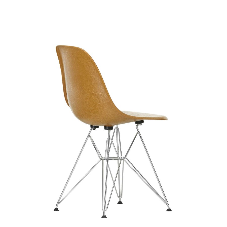 Vitra Chairs | Eames Fiberglass Side Chair Dsr - Eames Ochre Dark - Chrome