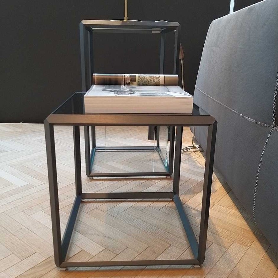 Molteni Coffee Tables | 45° Coffee Table Square | Glass/Pewter