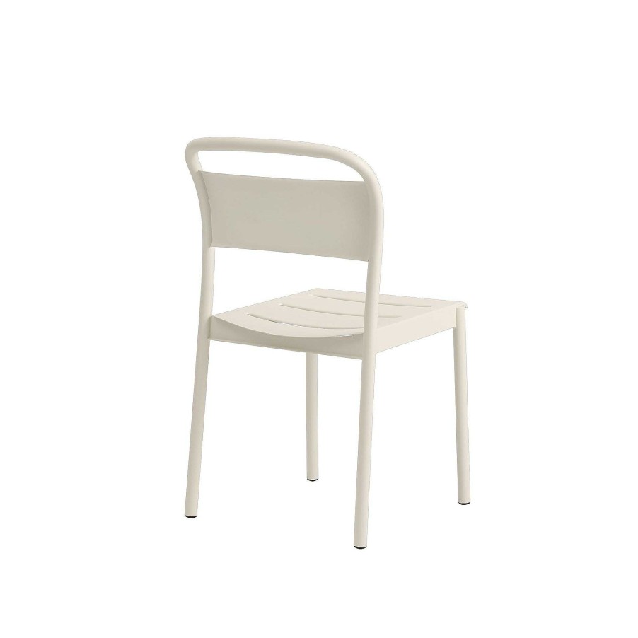 Muuto Outdoor Chairs | Linear Steel Sidechair | Outdoor Chair | Off White