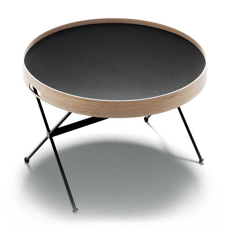 DePadova Coffee Tables | Chab | Small Table With Tray - Beech/Black Laminate