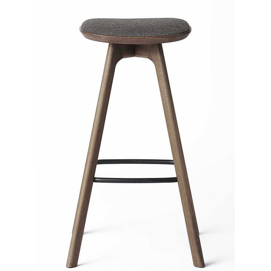 Brdr. Krüger Stools | Pauline Bar Stool H75 | Fumed Oak - Grey Fabric