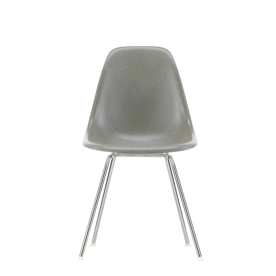 Vitra Chairs | Eames Fiberglass Side Chair Dsx | Chair | Raw Umber Chromed