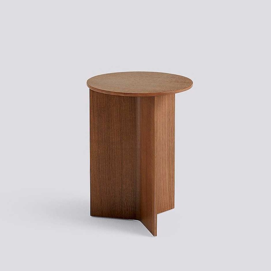 HAY Coffee Tables | Slit Table Round High | High Round Table | Walnut