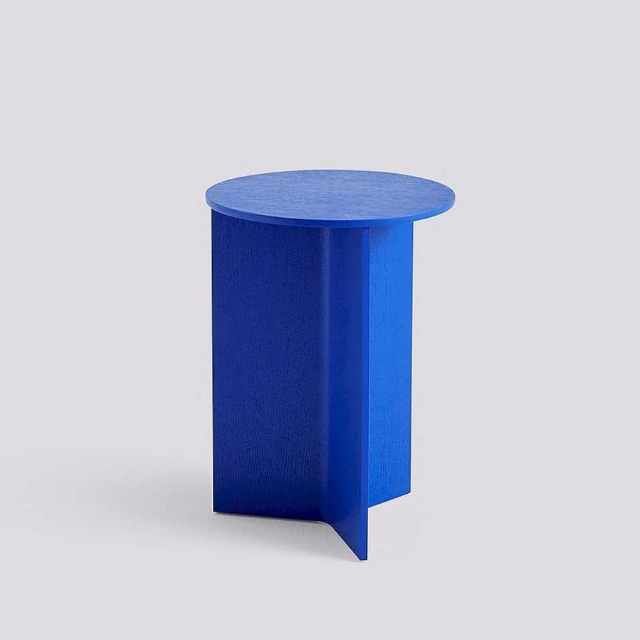 HAY Coffee Tables | Slit Table Round High | High Round Table | Vivid Blue