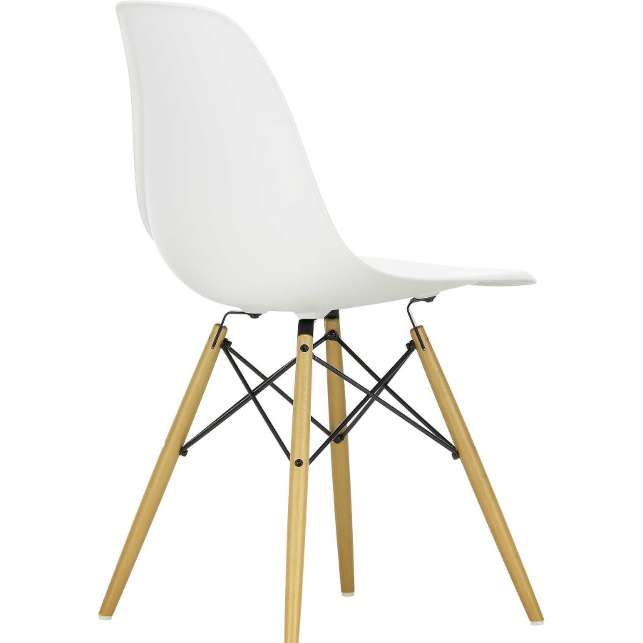 Vitra Chairs | Eames Plastic Chairs Dsw | Ash Honey Tone Base - White