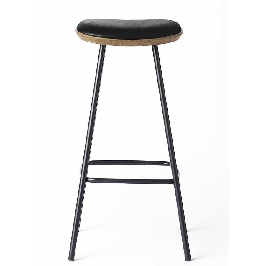 Brdr. Krüger Stools | Pauline Bar Stool H75 | Metal Legs-Oiled Oak-Black Leather