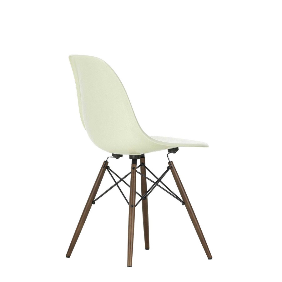 Vitra Chairs | Eames Fiberglass Side Chair Dsw | Eames Parchment - Dark Maple