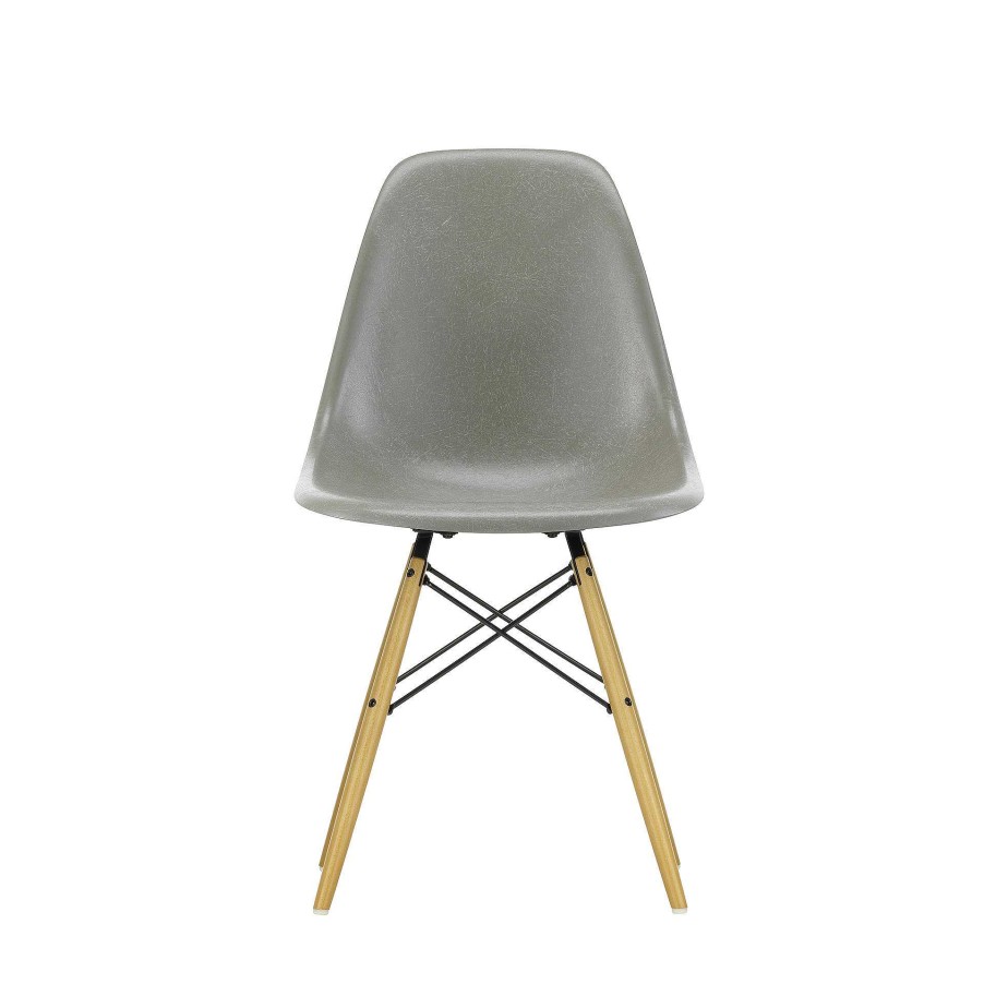 Vitra Chairs | Eames Fiberglass Side Chair Dsw | Eames Sea Foam Green - Yellow Maple