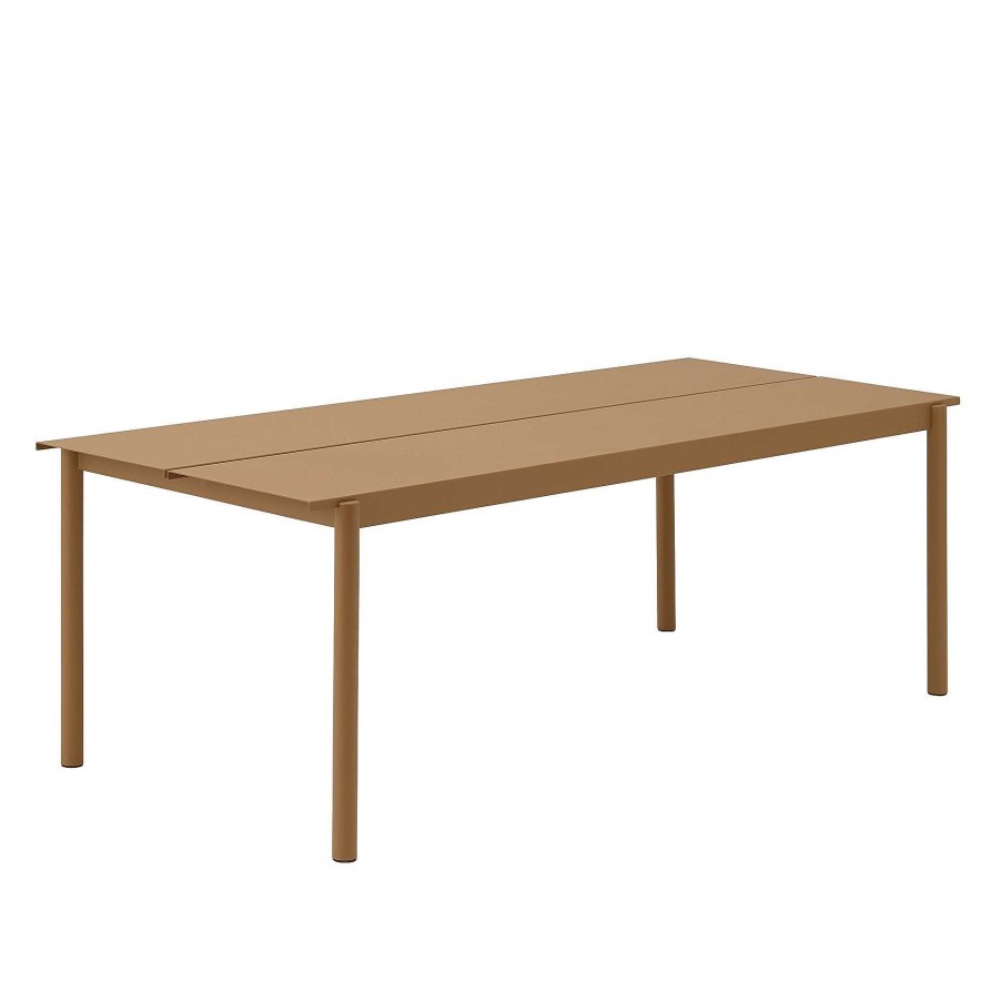 Muuto Outdoor Tables | Linear Steel Table | Outdoor Table | Burnt Orange