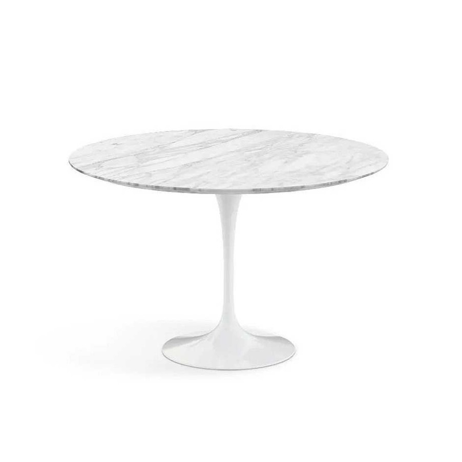 Knoll Dining Tables | Saarinen Tulip Table | Round Table | Carrara Marble-Satin Finish