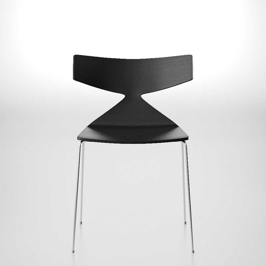 Arper Chairs | Saya | Chair | Black Oak/Steel Legs