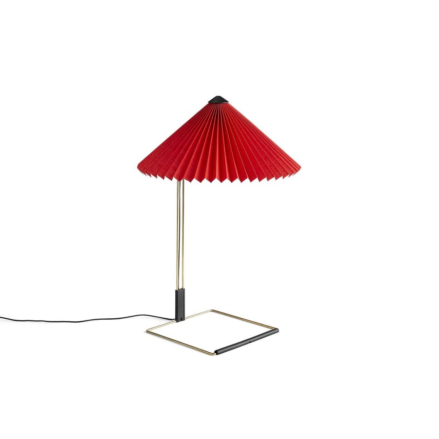 HAY Pendant Lights | Matin Table Lamp L | Bright Red Cotton Shade