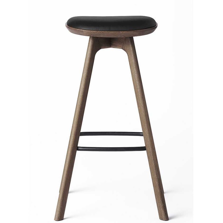 Brdr. Krüger Stools | Pauline Bar Stool H75 | Fumed Oiled Oak-Black Leather