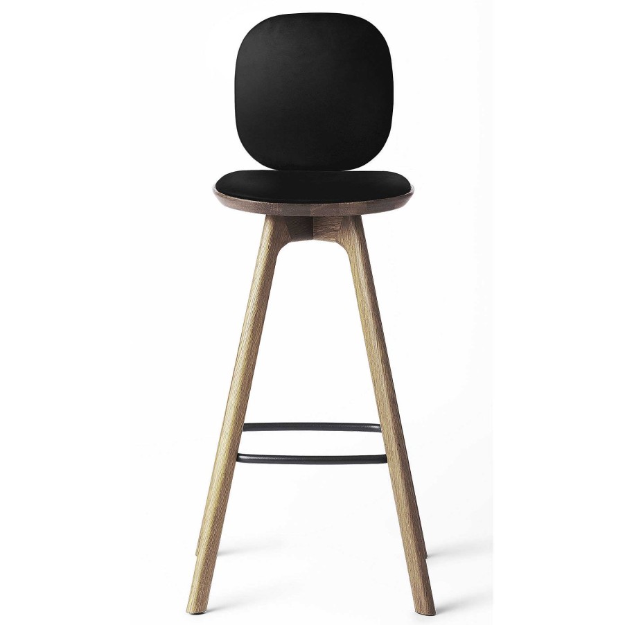 Brdr. Krüger Stools | Pauline Comfort Bar Stool H75 | Waxed Oiled Oak-Black Leather