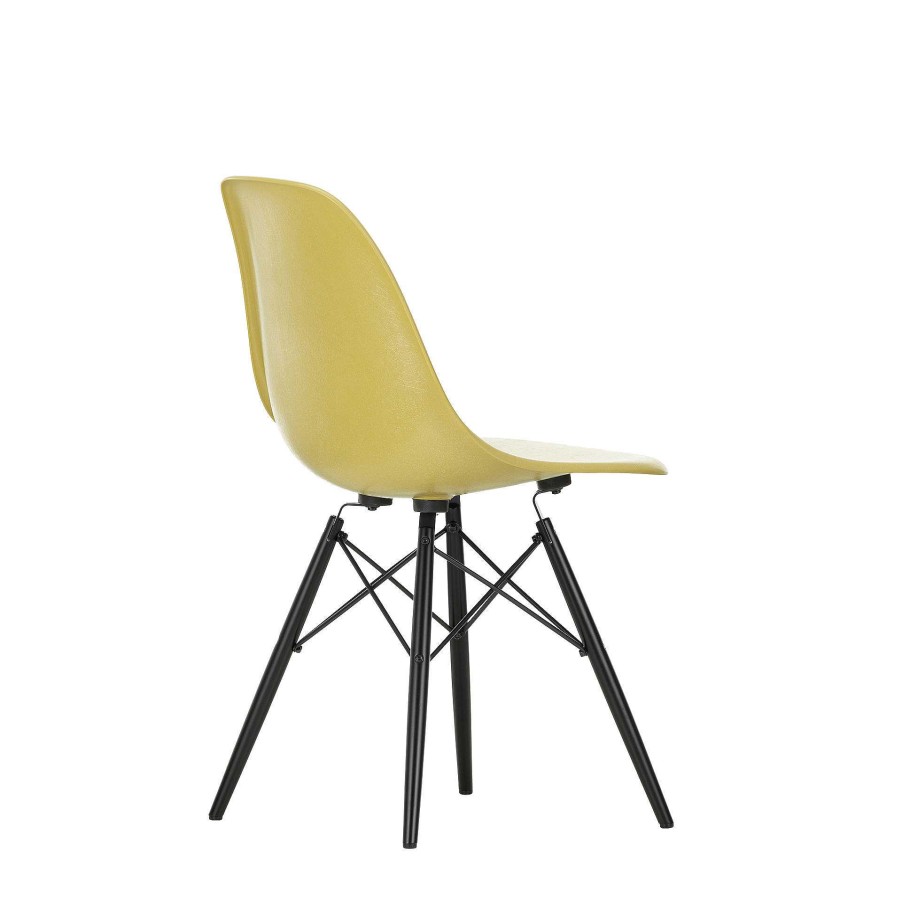 Vitra Chairs | Eames Fiberglass Side Chair Dsw | Eames Ochre Light - Black Maple