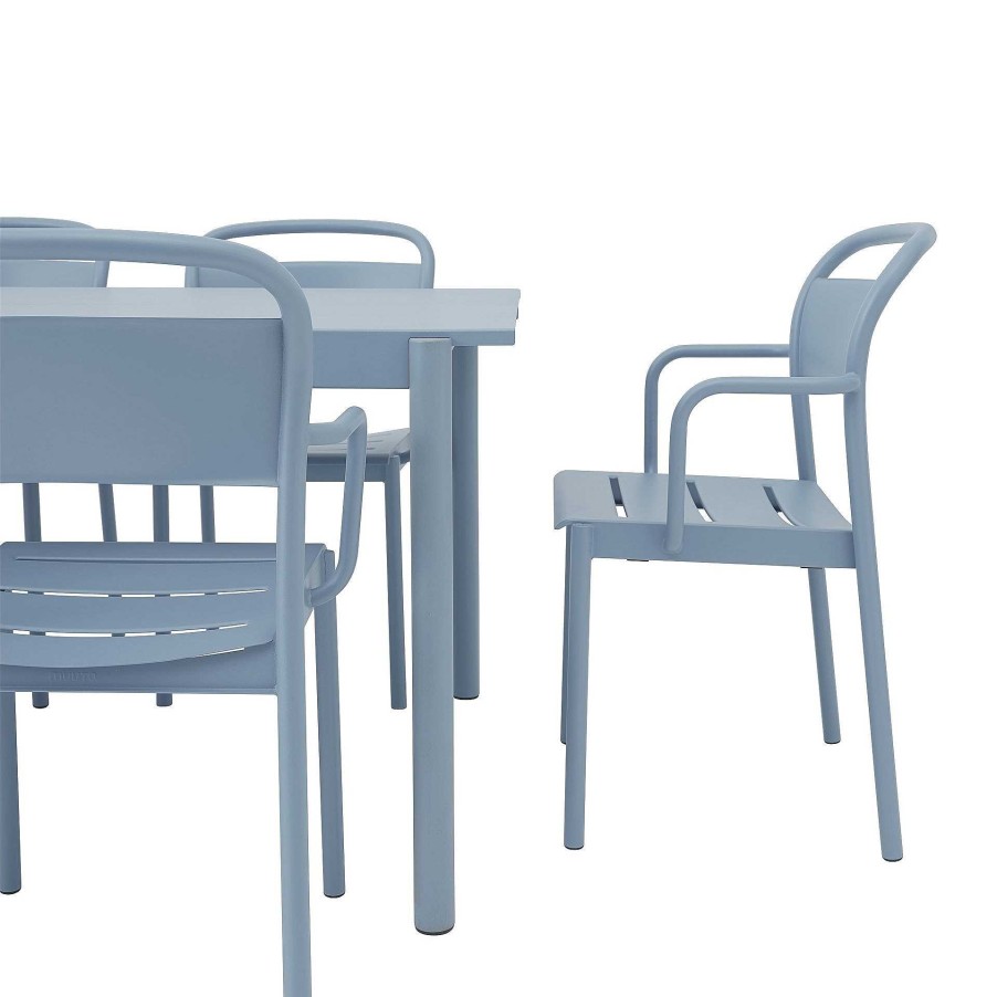 Muuto Outdoor Tables | Linear Steel Table | Outdoor Table | Pale Blue