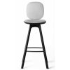 Brdr. Krüger Stools | Pauline Comfort Bar Stool H65 | Black Lacquered Oak-Grey Leather