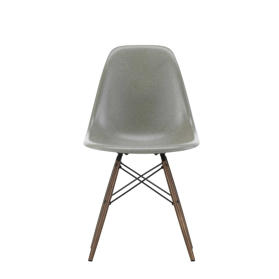 Vitra Chairs | Eames Fiberglass Side Chair Dsw | Eames Raw Umber - Dark Maple