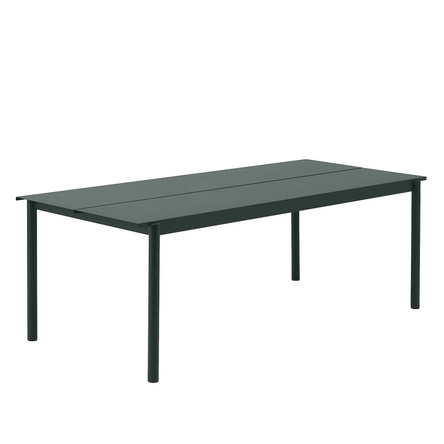 Muuto Outdoor Tables | Linear Steel Table | Outdoor Table | Dark Green