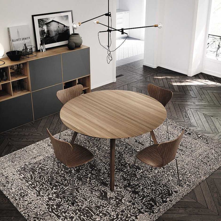 Treku Extending Tables | Aise Table | Extensible Round Table | Oak