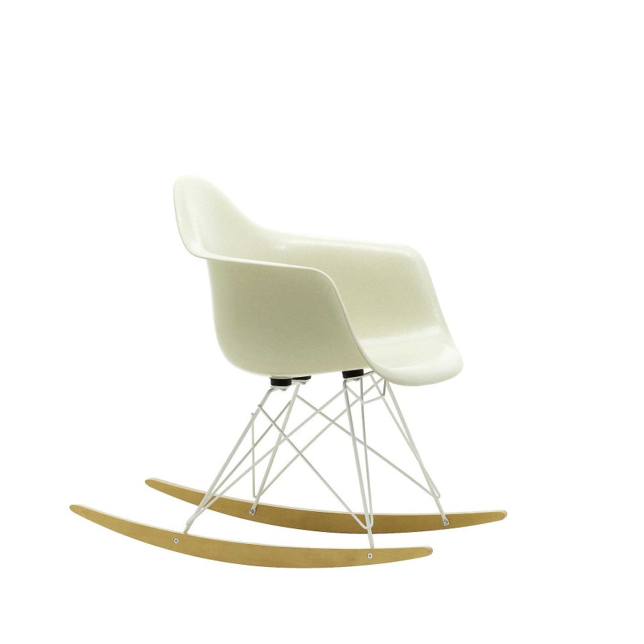 Vitra Chairs | Eames Plastic Armchair Rar | Rocking Chair | White - Golden Maple