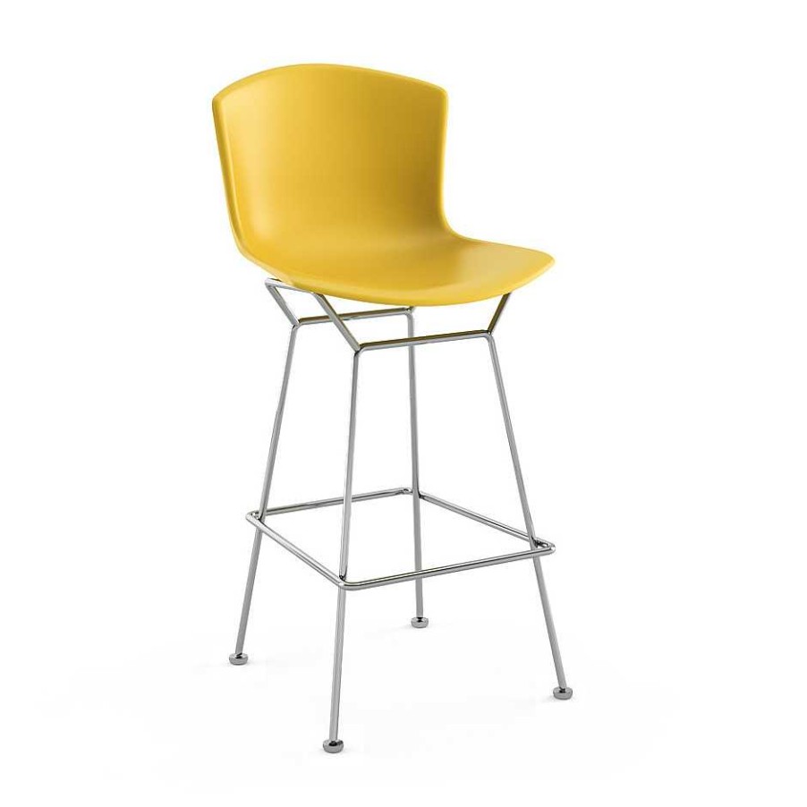 Knoll Stools | Bertoia Plastic Bar Stool | Chrome/Yellow