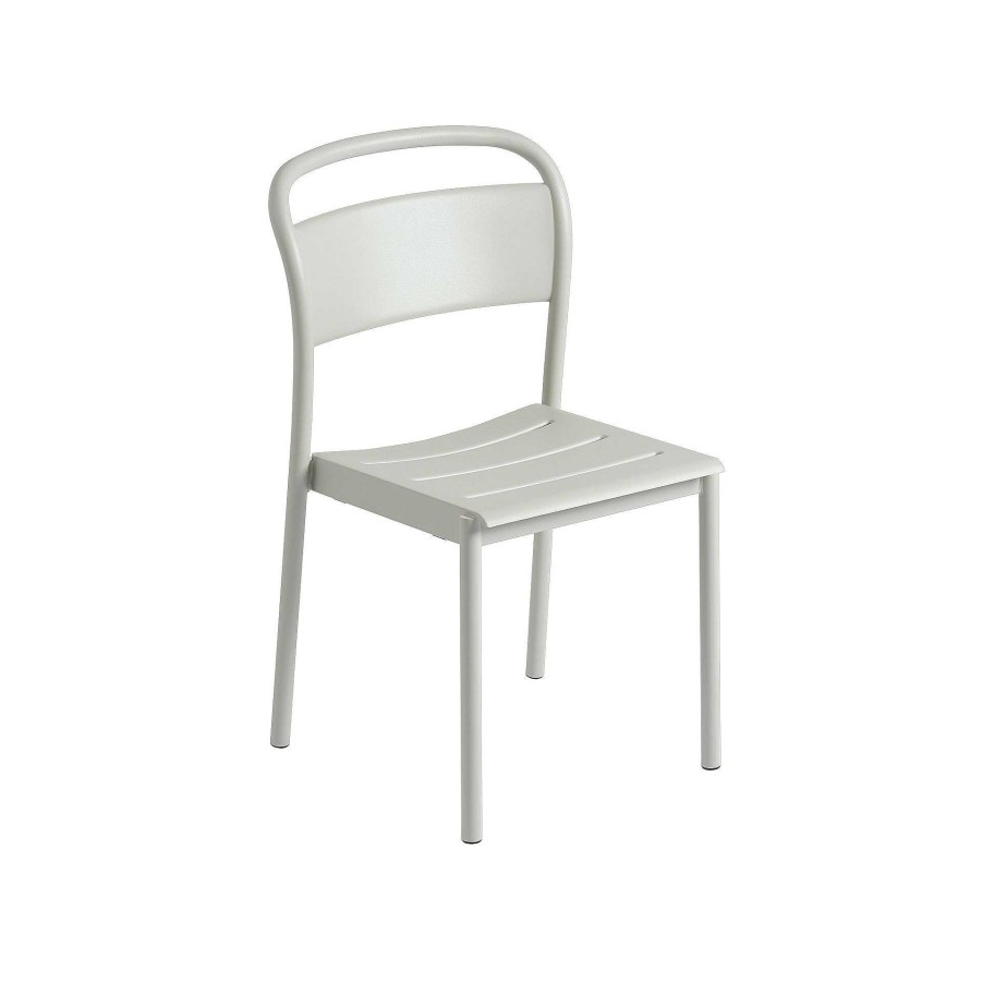 Muuto Outdoor Chairs | Linear Steel Sidechair | Outdoor Chair | Grey