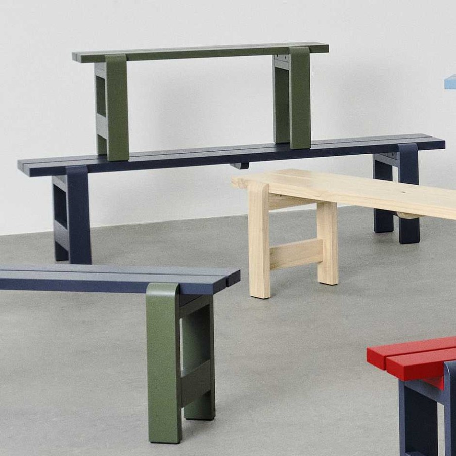 HAY Outdoor Chairs | Weekday Bench Duo | Bench | Blue-Olive Green