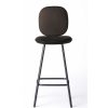 Brdr. Krüger Stools | Pauline Comfort Bar Stool H75 | Black Lacquered Oak-Brown Leather