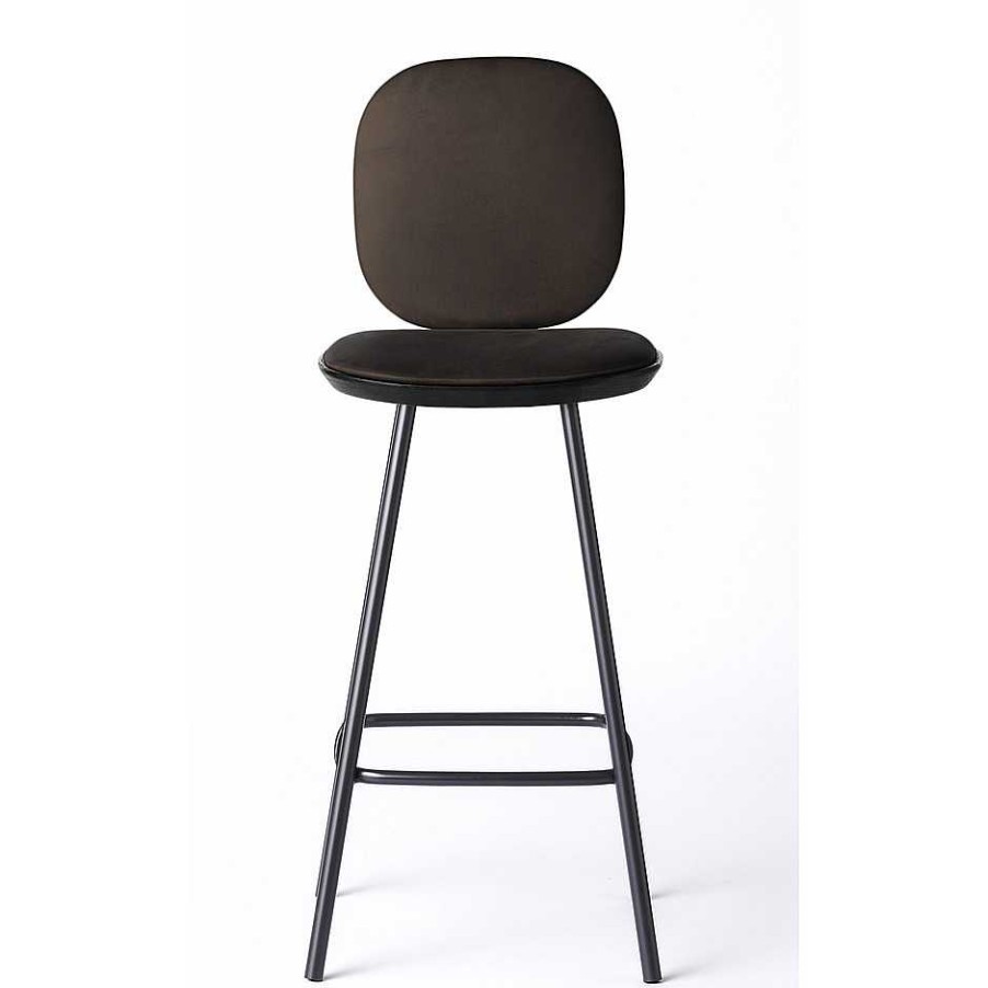 Brdr. Krüger Stools | Pauline Comfort Bar Stool H75 | Black Lacquered Oak-Brown Leather