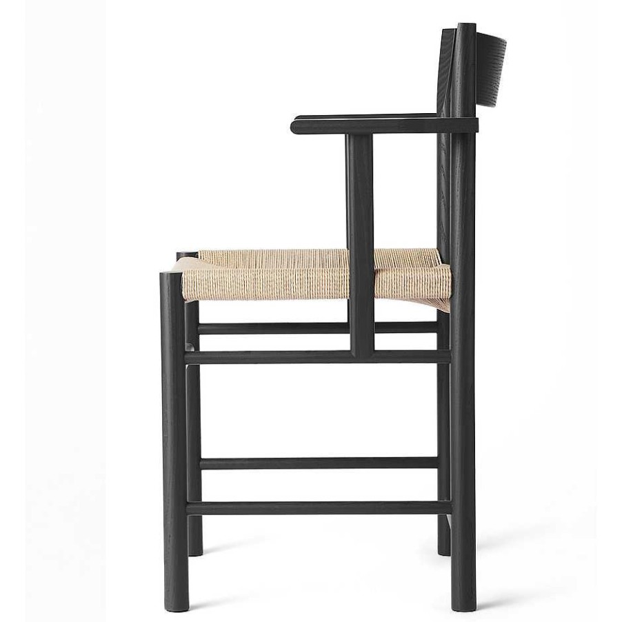 Brdr. Krüger Chairs | F Dining Chair With Armrest| Black Ash-Natural Paper Cord