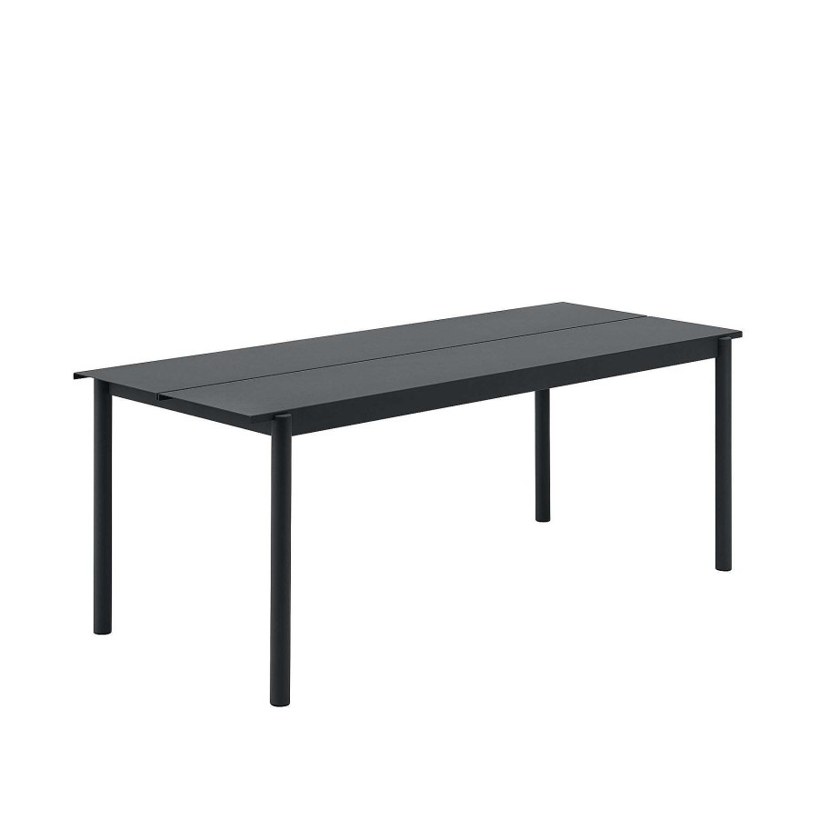 Muuto Outdoor Tables | Linear Steel Bench | Outdoor Table | Black