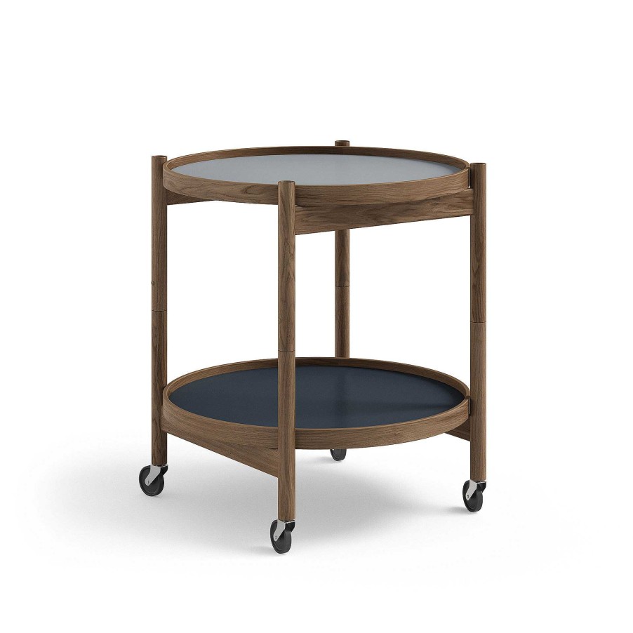 Brdr. Krüger Coffee Tables | Bolling Tray Table O 50 | Oiled Fume Oak - Blue/Dark Blue