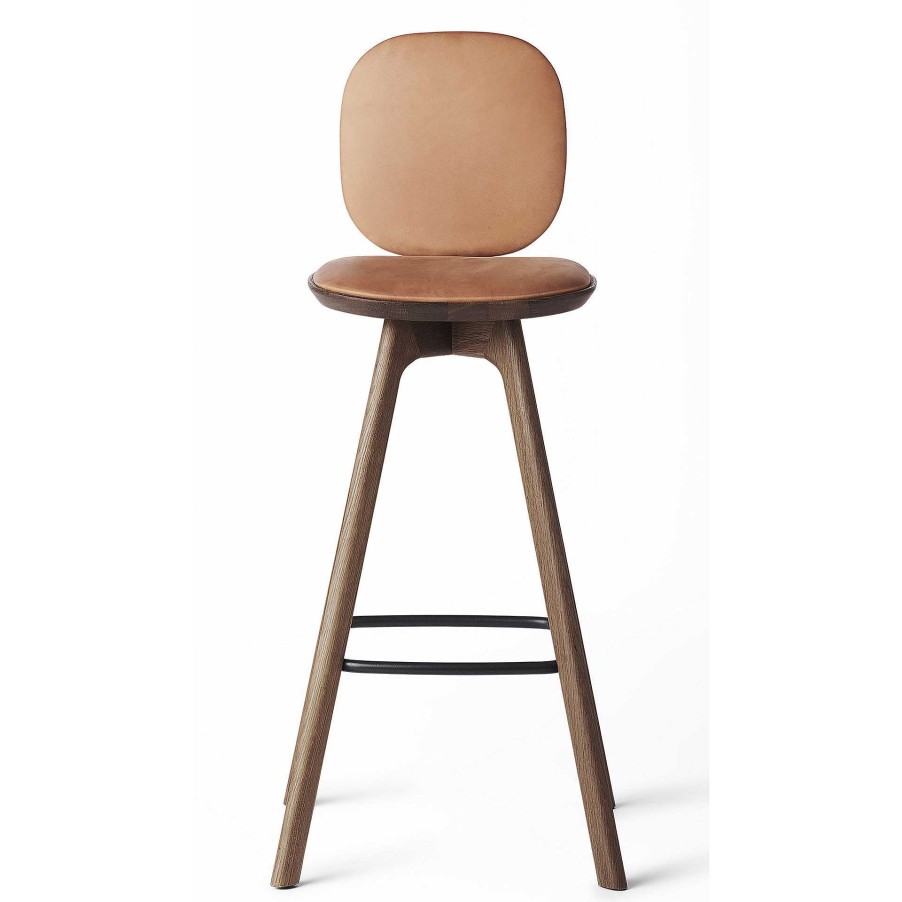 Brdr. Krüger Stools | Pauline Comfort Bar Stool H65 | Fumed Oiled Oak-Cognac Leather