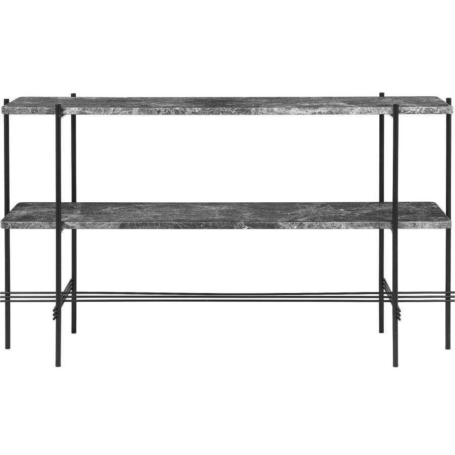 GUBI Coffee Tables | Ts Console - 2 Racks | Console | Grey Emperador Marble