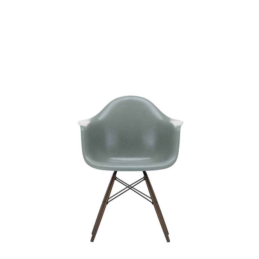 Vitra Chairs | Eames Fiberglass Armchairs Daw | Eames Sea Foam Green - Dark Maple