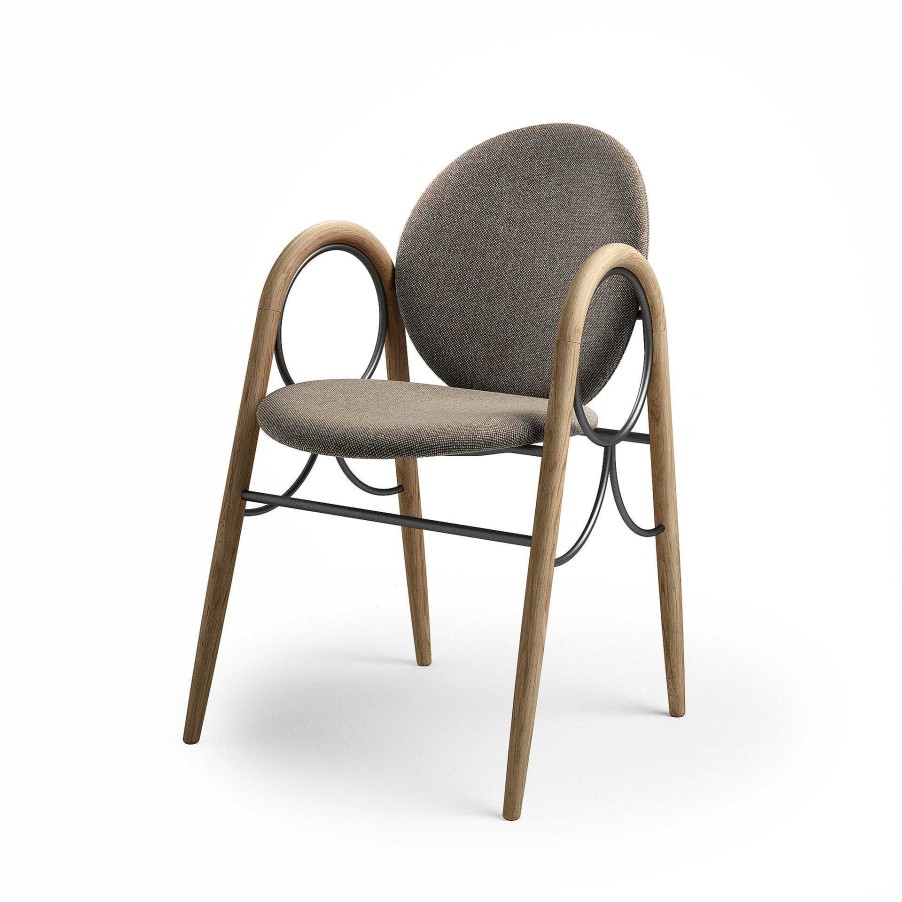 Brdr. Krüger Chairs | Arkade Chair | Oiled Oak/Brown Fabric