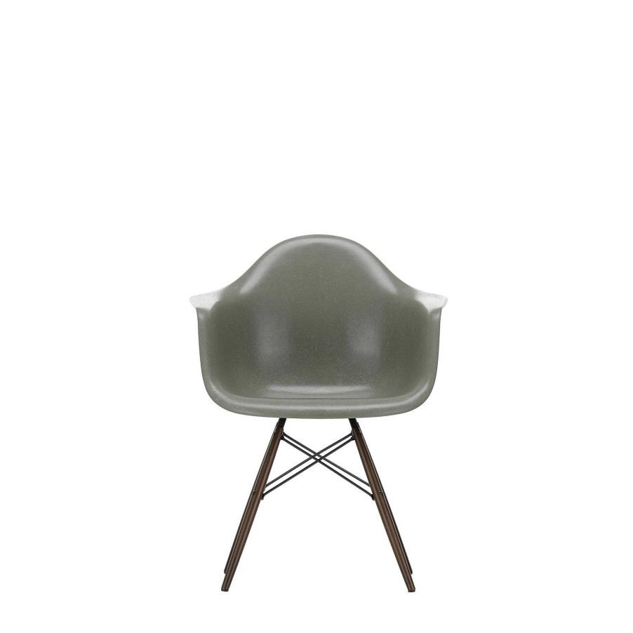 Vitra Chairs | Eames Fiberglass Armchairs Daw | Eames Raw Umber - Dark Maple