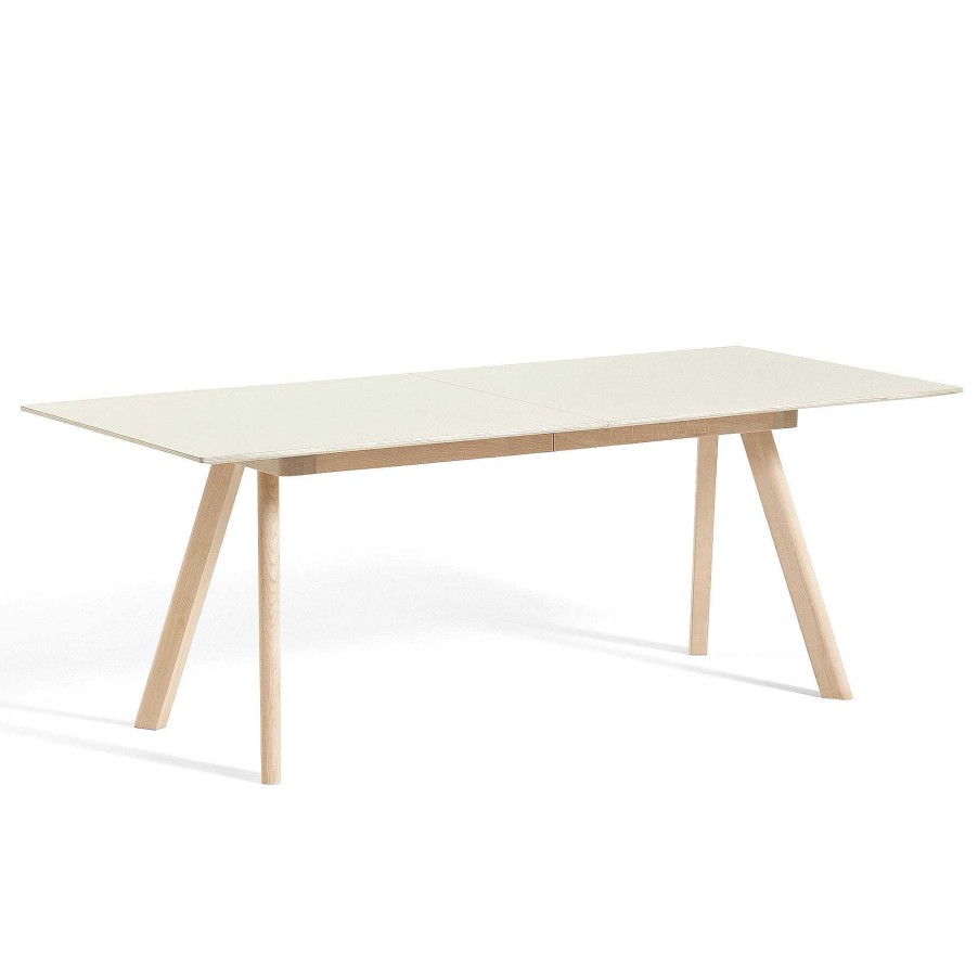 HAY Extending Tables | Cph 30 Table Extendable | Solid Oak/Off White Linoleum | L 200/400