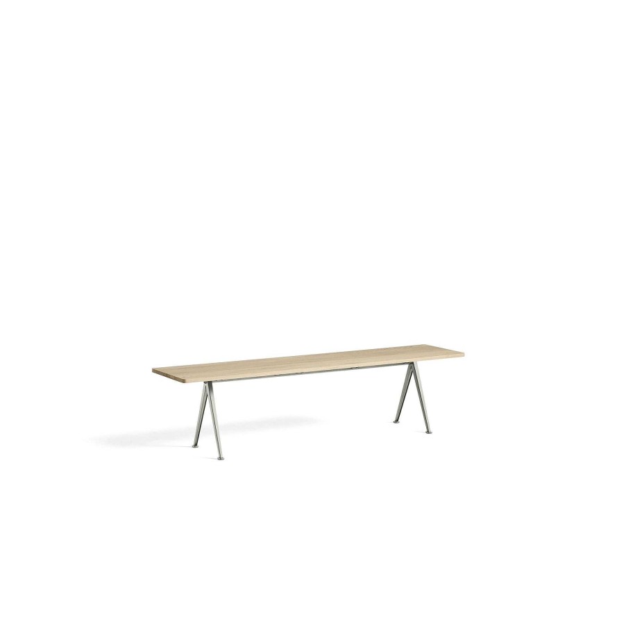 HAY Benches | Pyramid Bench 12 | Bench 190 - Steel Structure - Matt Lacquered Solid Oak