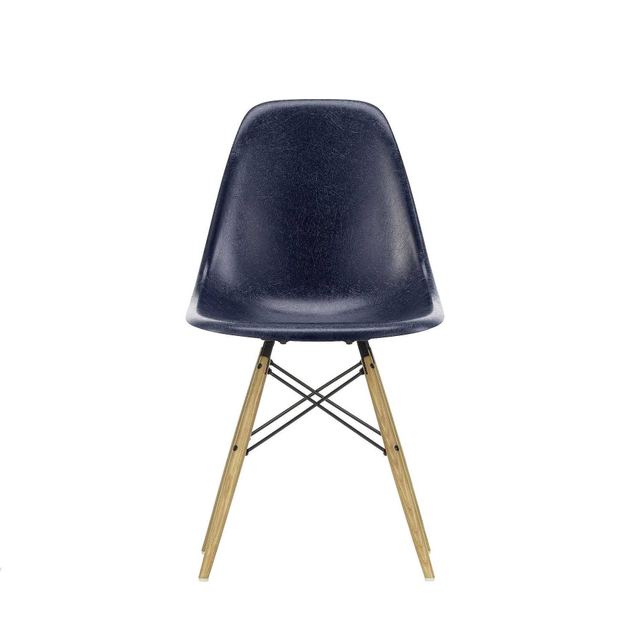 Vitra Chairs | Eames Plastic Chairs Dsw | Ash Honey Tone Base - Dark Blue