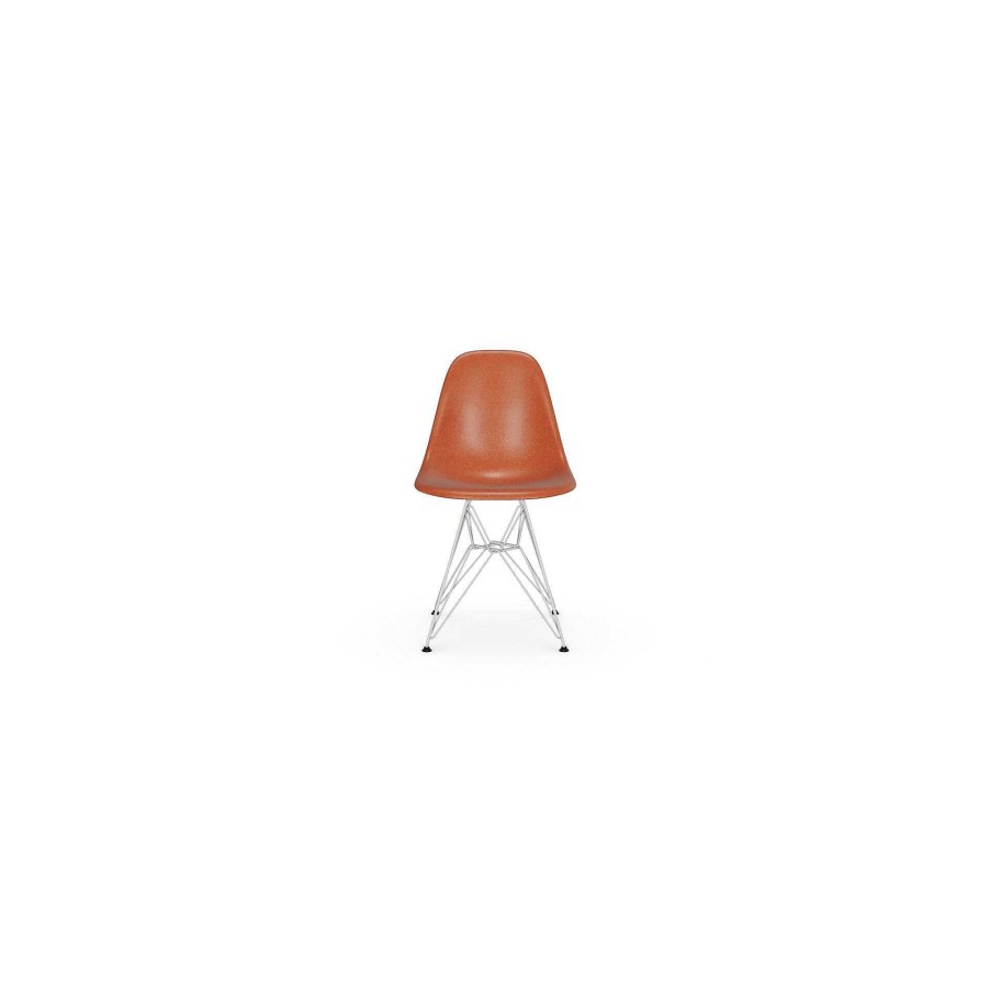 Vitra Chairs | Eames Fiberglass Side Chair Dsr | Eames Red Orange - White