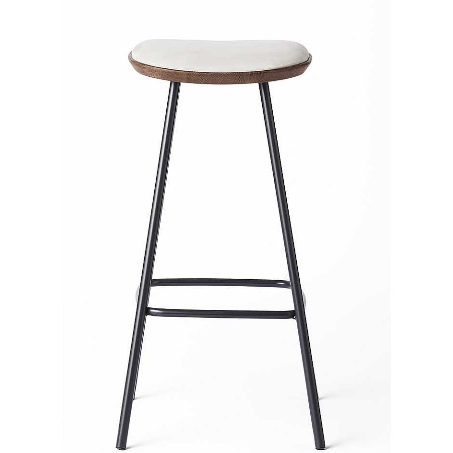 Brdr. Krüger Stools | Pauline Bar Stool H75 | Metal Legs-Fumed Oak-Grey Leather