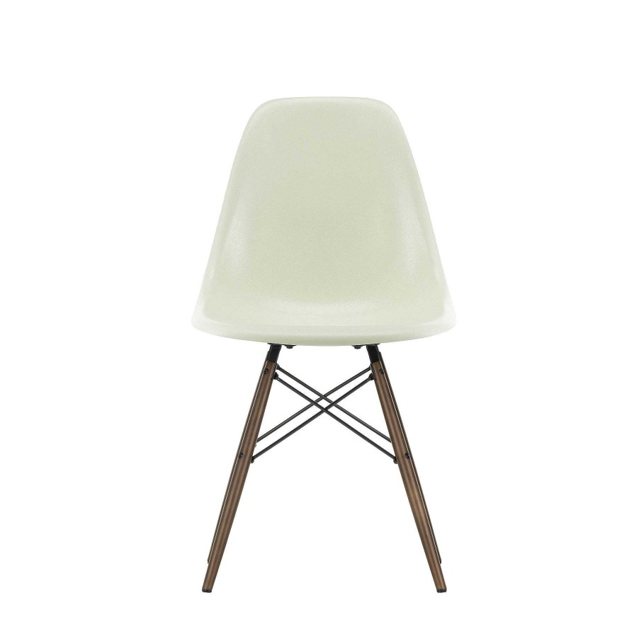 Vitra Chairs | Eames Fiberglass Side Chair Dsw | Eames Parchment - Dark Maple