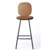 Brdr. Krüger Stools | Pauline Comfort Bar Stool H75 | Metal Legs-Fumed Oak-Cognac Leather