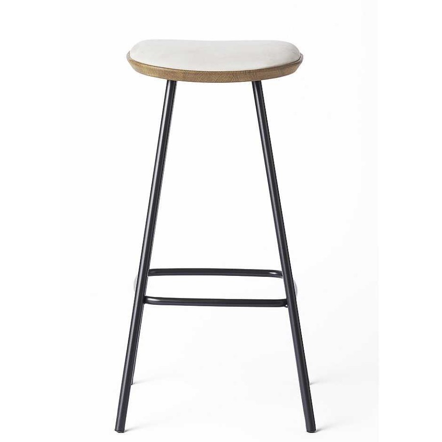 Brdr. Krüger Stools | Pauline Bar Stool H75 |Metal Legs-Oiled Oak-Grey Leather