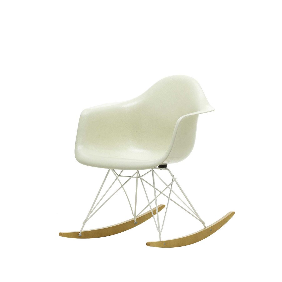 Vitra Chairs | Eames Plastic Armchair Rar | Rocking Chair | White - Golden Maple