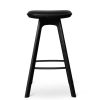 Brdr. Krüger Stools | Pauline Bar Stool H65 | Black Lacquered Oak-Black Leather