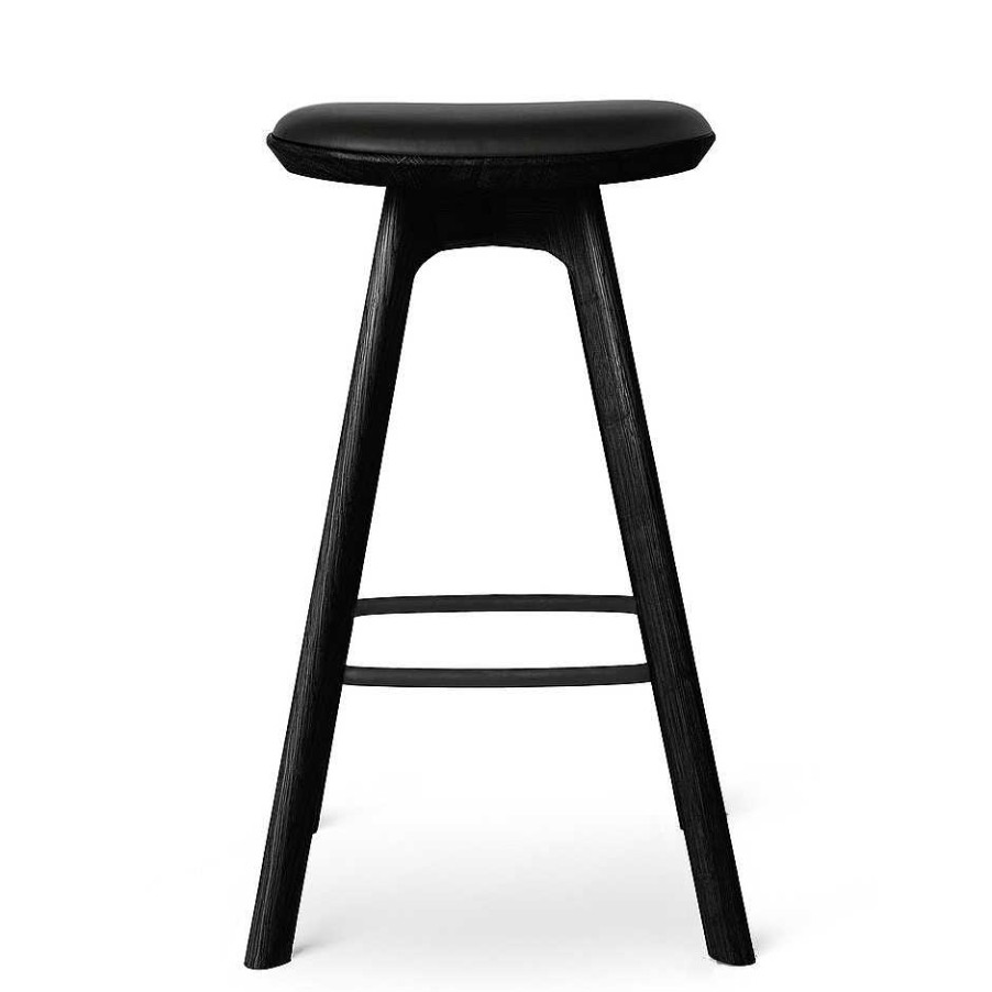 Brdr. Krüger Stools | Pauline Bar Stool H65 | Black Lacquered Oak-Black Leather